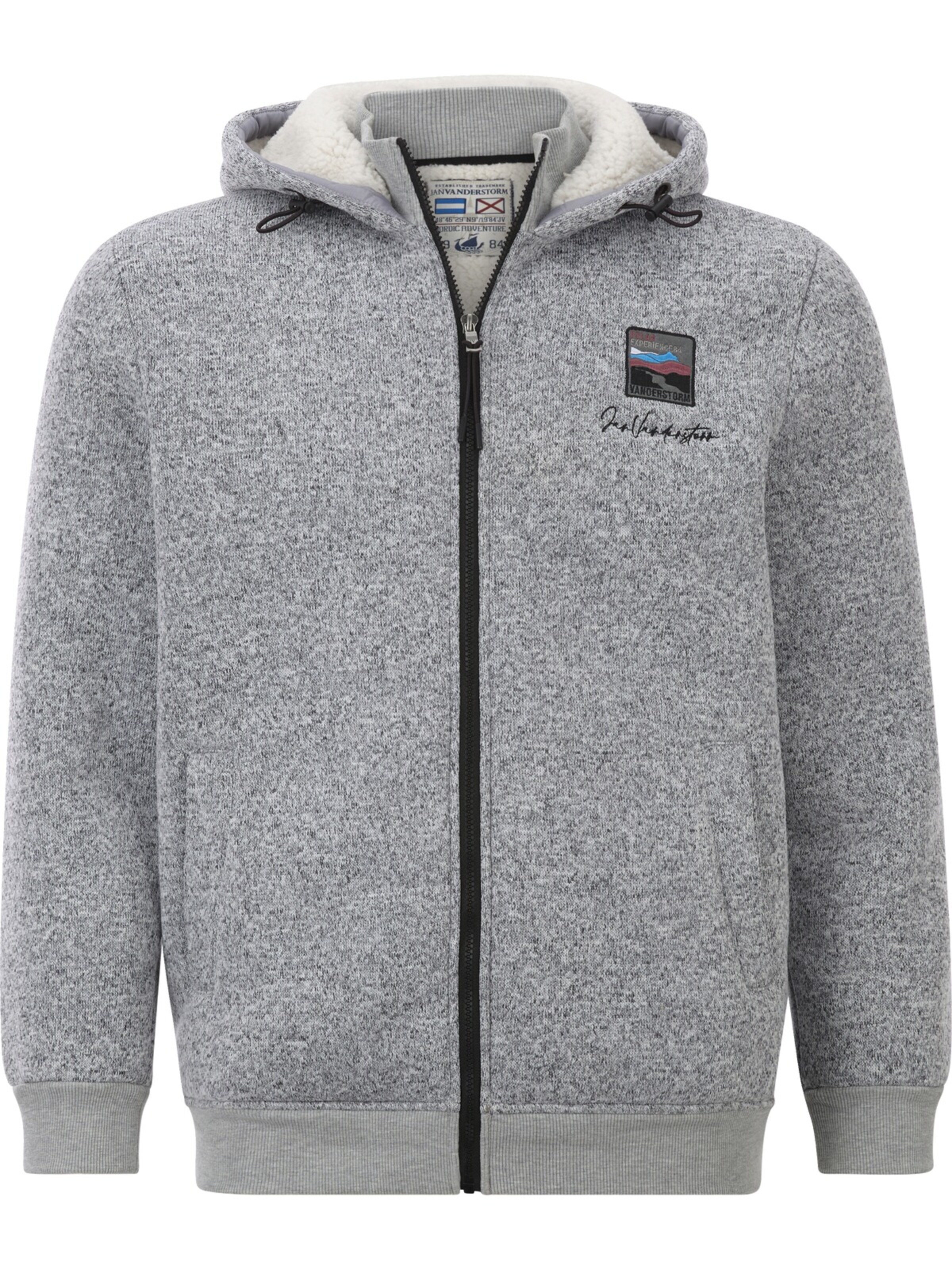 Jan Vanderstorm Fleecejacke 'Norvid' in Grau: Vorderseite