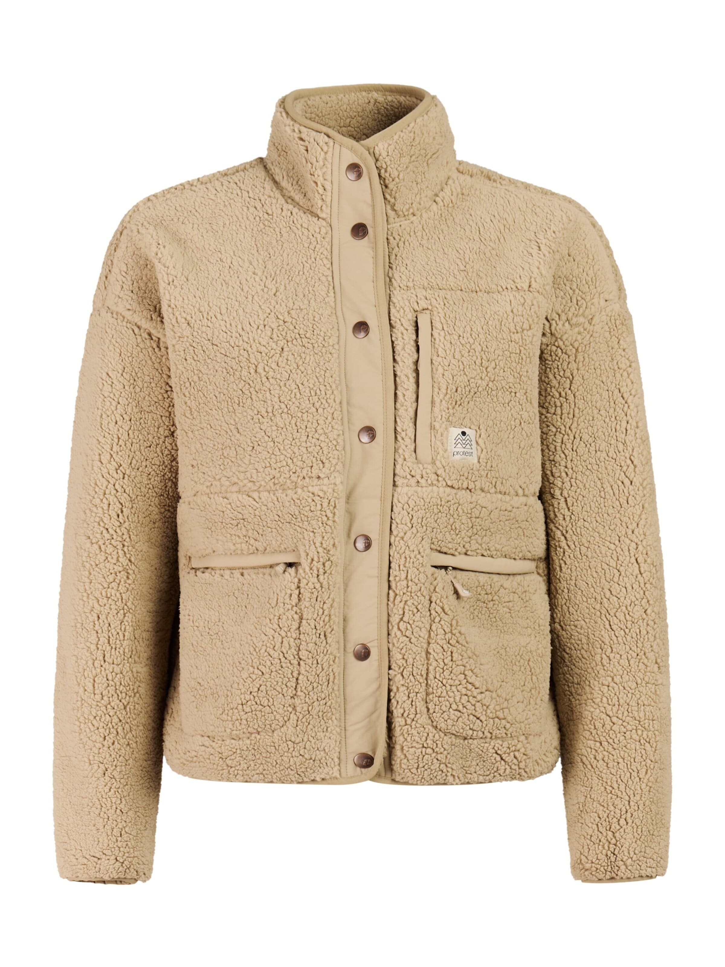 PROTEST Fleece jas 'PRTLUX' in Bruin: voorkant