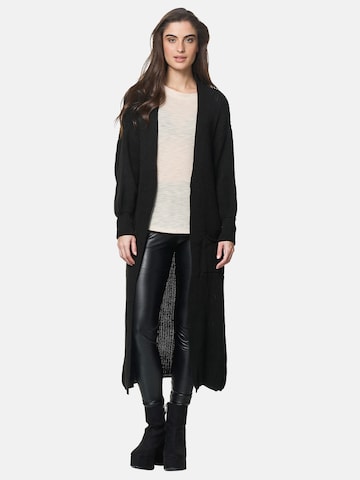 Elara Gebreide mantel in Zwart: voorkant