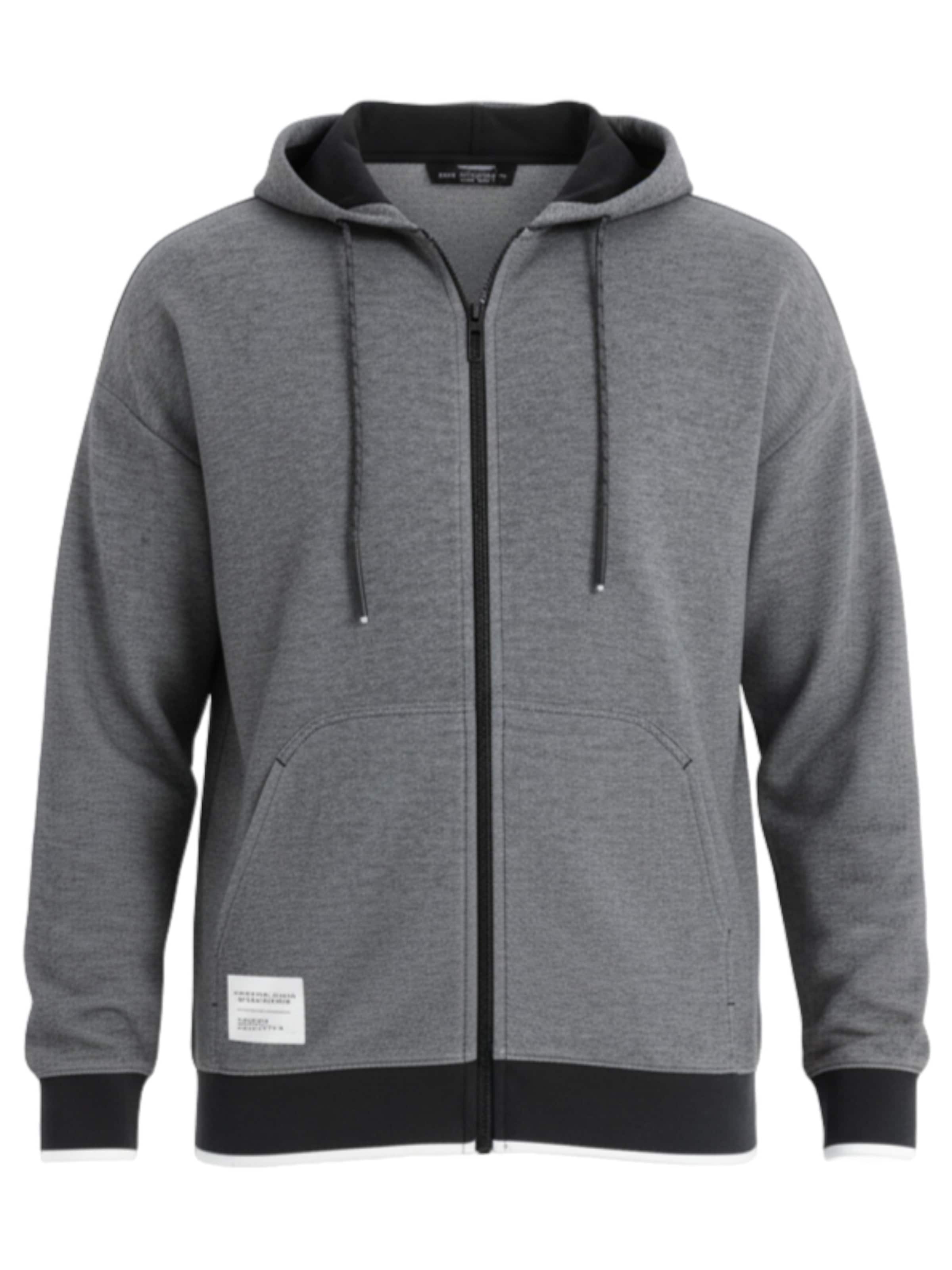 Ombre Zip-Up Hoodie 'OM-SSZP-0191' in Black: front