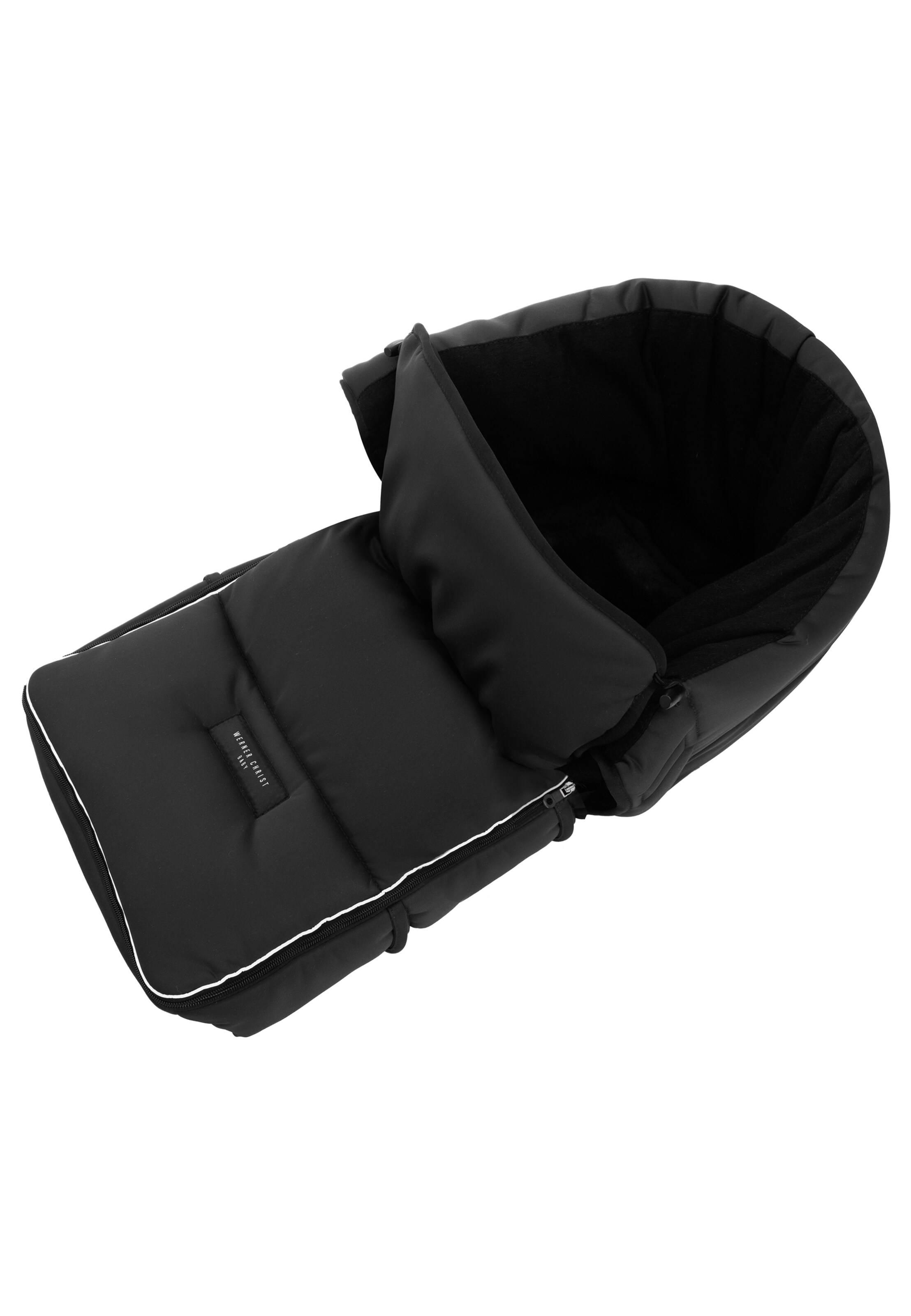 Werner Christ Baby Schlittenfußsack 'ZERMATT' in Schwarz: Vorderseite