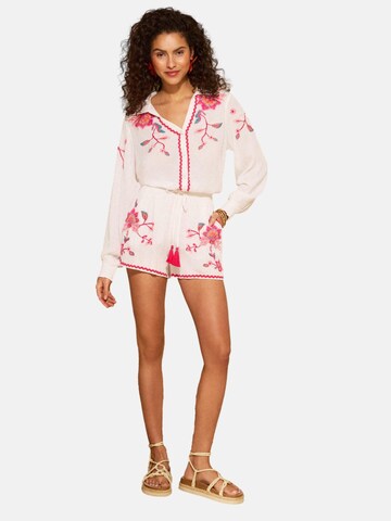 love & roses Regular Shorts in Weiß: Vorderseite