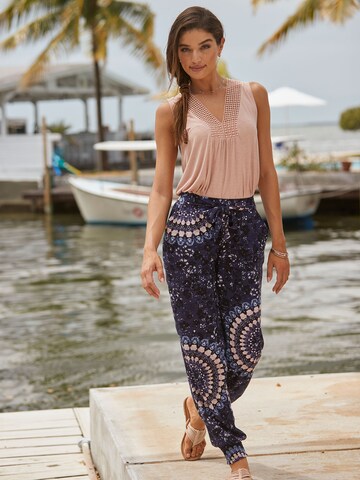 LASCANA Pyjamahose in Blau