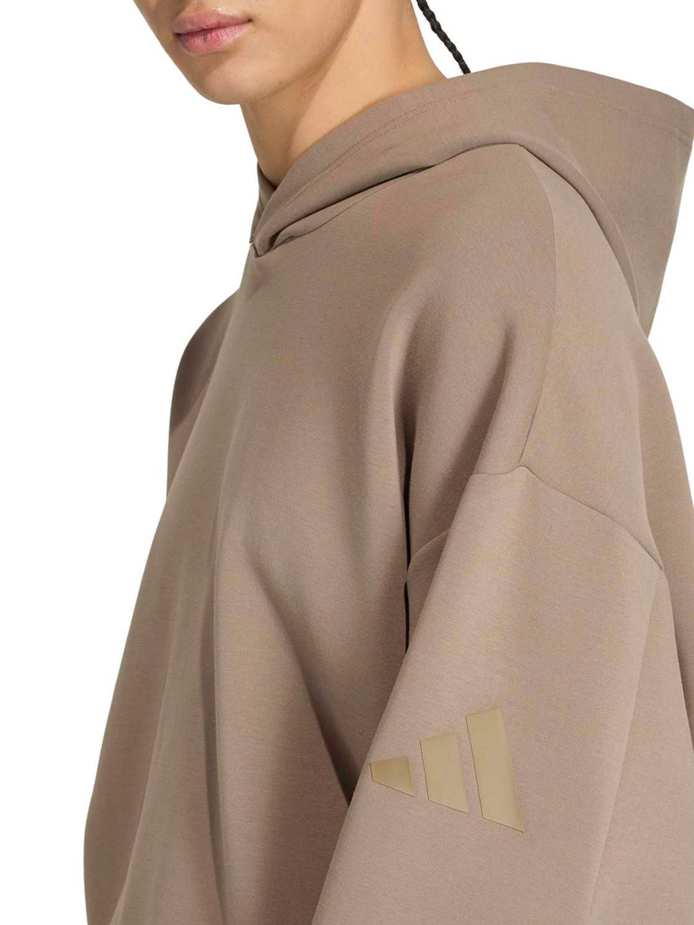 ADIDAS SPORTSWEAR Αθλητική μπλούζα φούτερ 'Soft Lux' σε μπεζ
