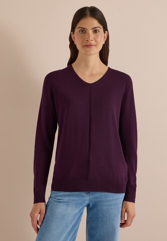 CECIL Basic Pullover mit V-Neck in Unifarbe in Rot