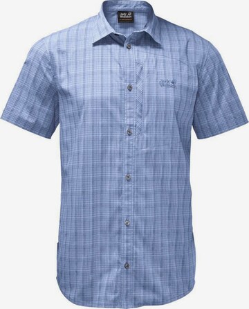 JACK WOLFSKIN Regular fit Athletic Button Up Shirt 'Rays' in Blue: front