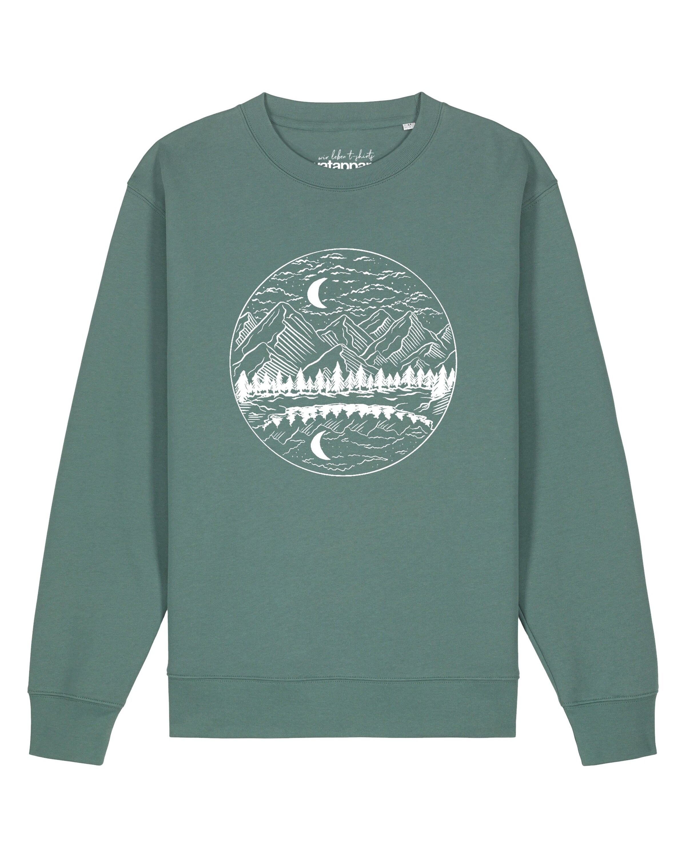 Watapparel Sweatshirt 'Mountains By Night' in Groen: voorkant