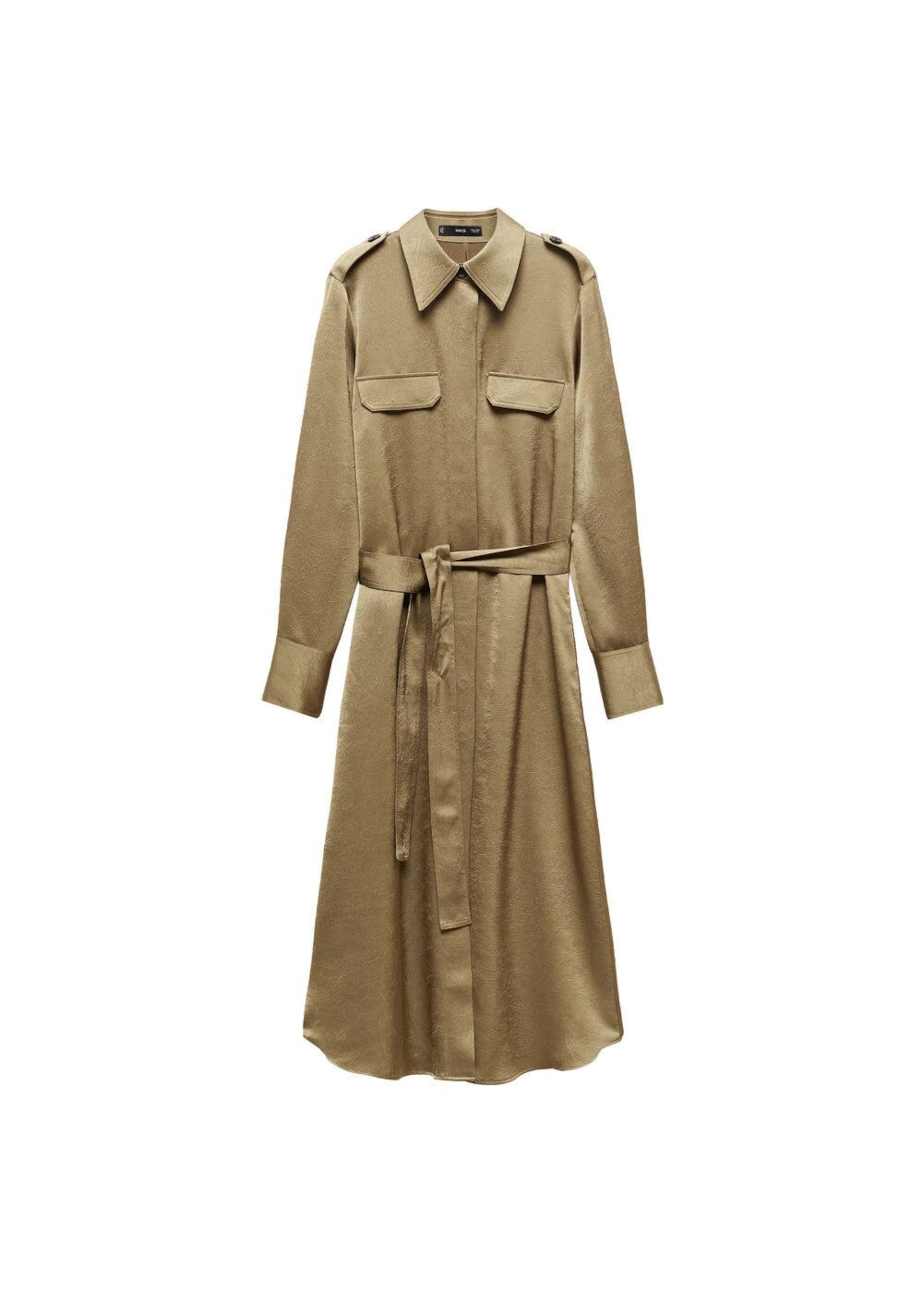 MANGO Košeľové šaty 'Jana' - Zelená: predná strana