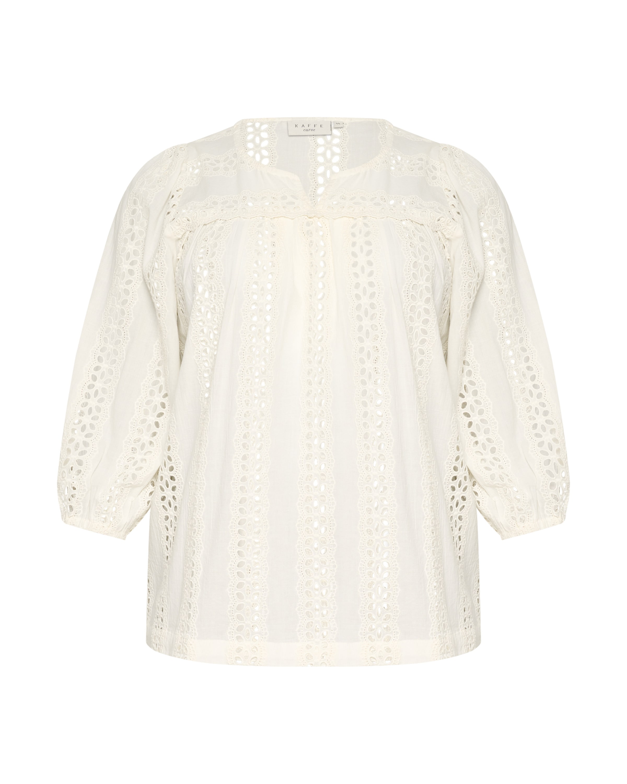 KAFFE CURVE Blouse 'Randi' in Beige: voorkant