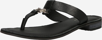 TOMMY HILFIGER T-bar sandals in Black: front
