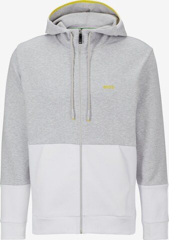 BOSS Zip-Up Hoodie 'Saggy 1' in White: front