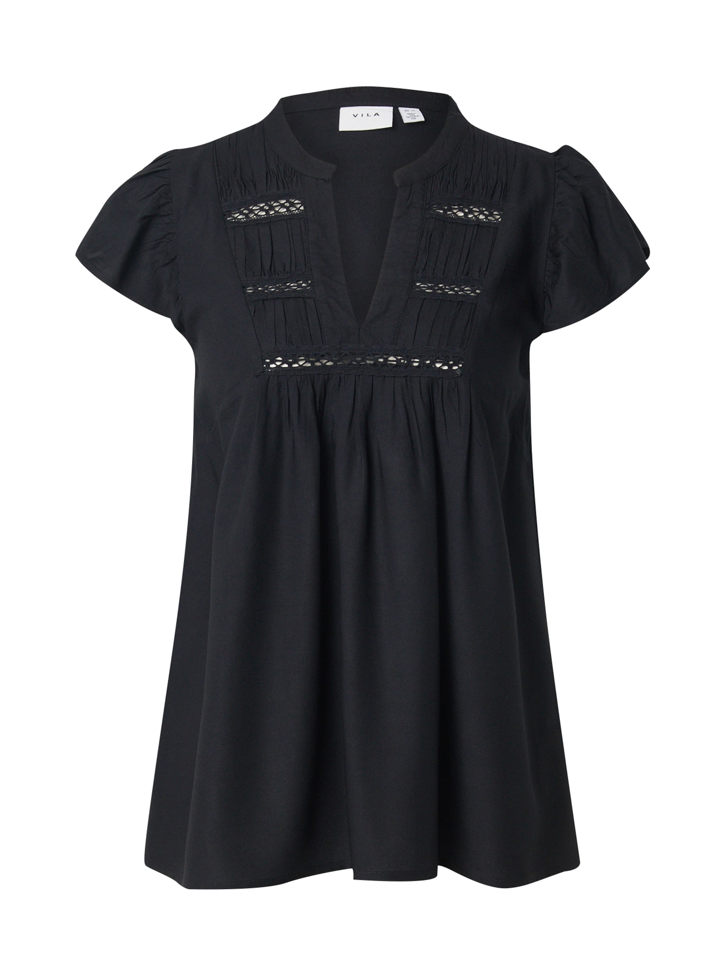 VILA Μπλούζα 'VIVisia' σε μαύρο: μπροστά