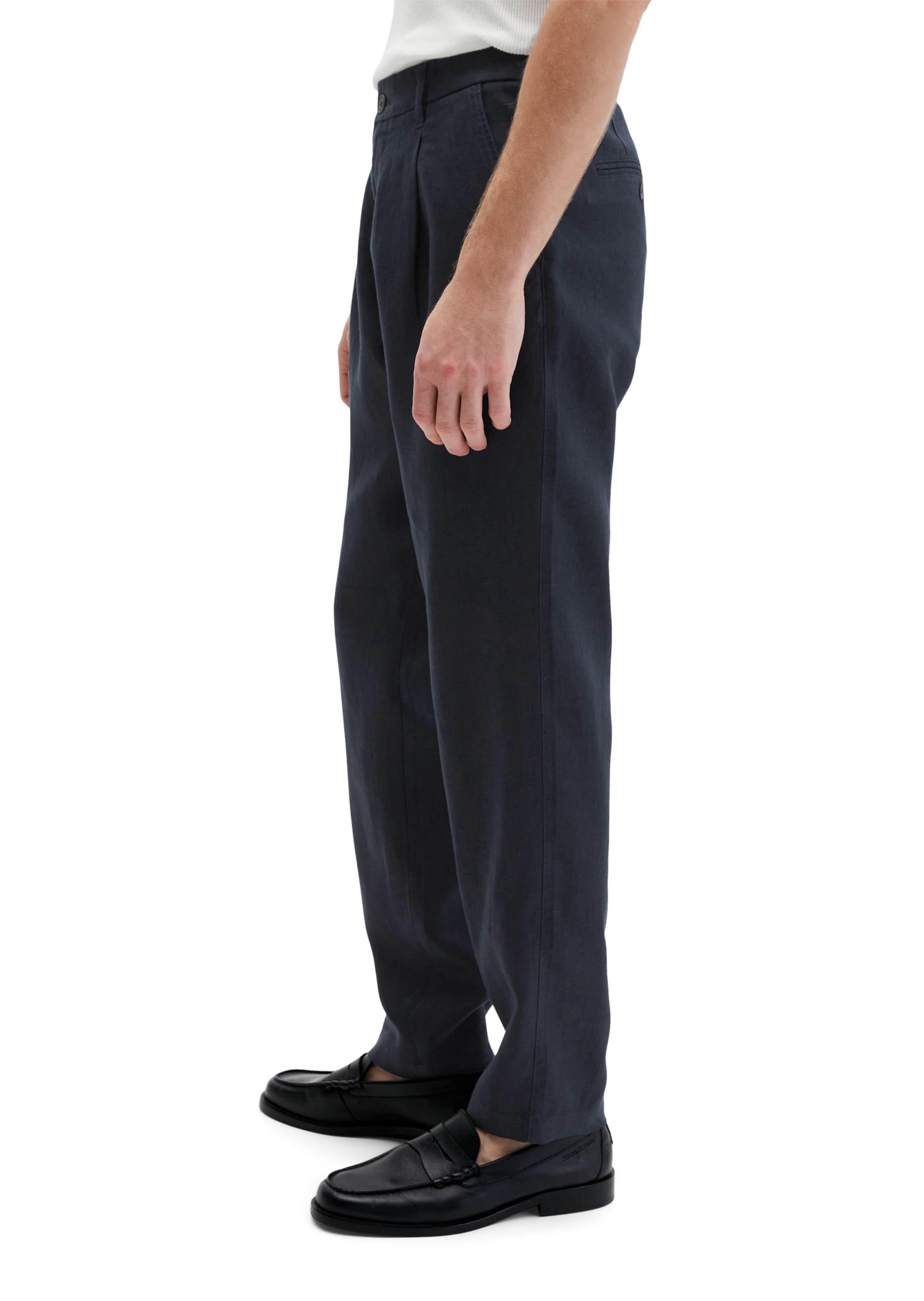 Marc O'Polo Tapered Pleat-front trousers 'Osby' in Blue