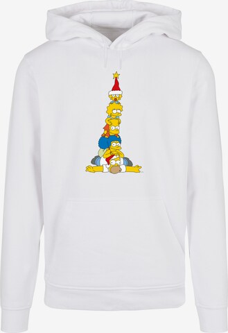 F4NT4STIC Sweatshirt 'The Simpsons Family Christmas Tree' in White: front