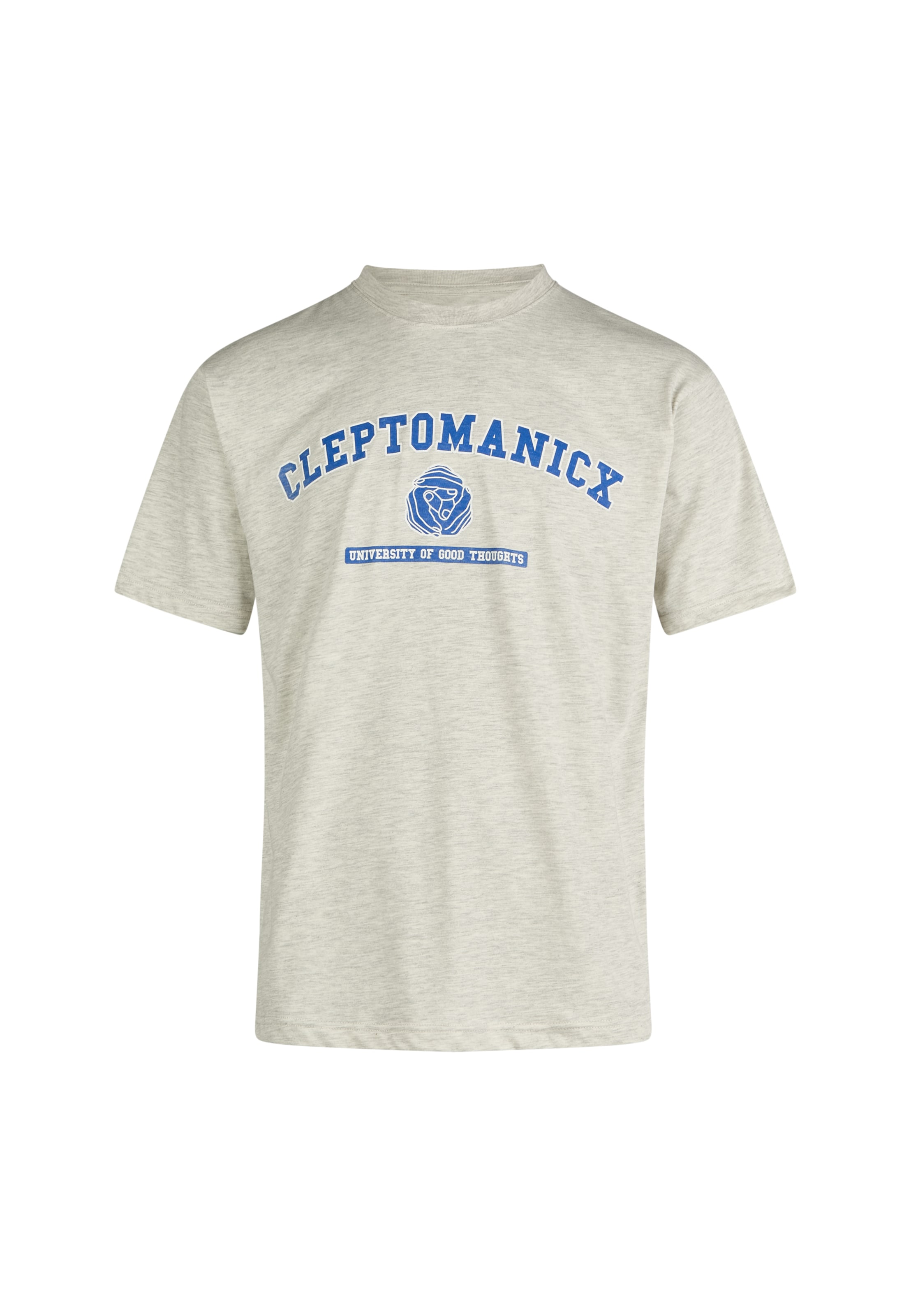Cleptomanicx T-Shirt 'Classic Tee Uni Hands' in Grau: Vorderseite