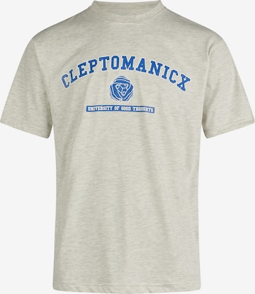 Cleptomanicx T-Shirt 'Classic Tee Uni Hands' in Grau: Vorderseite