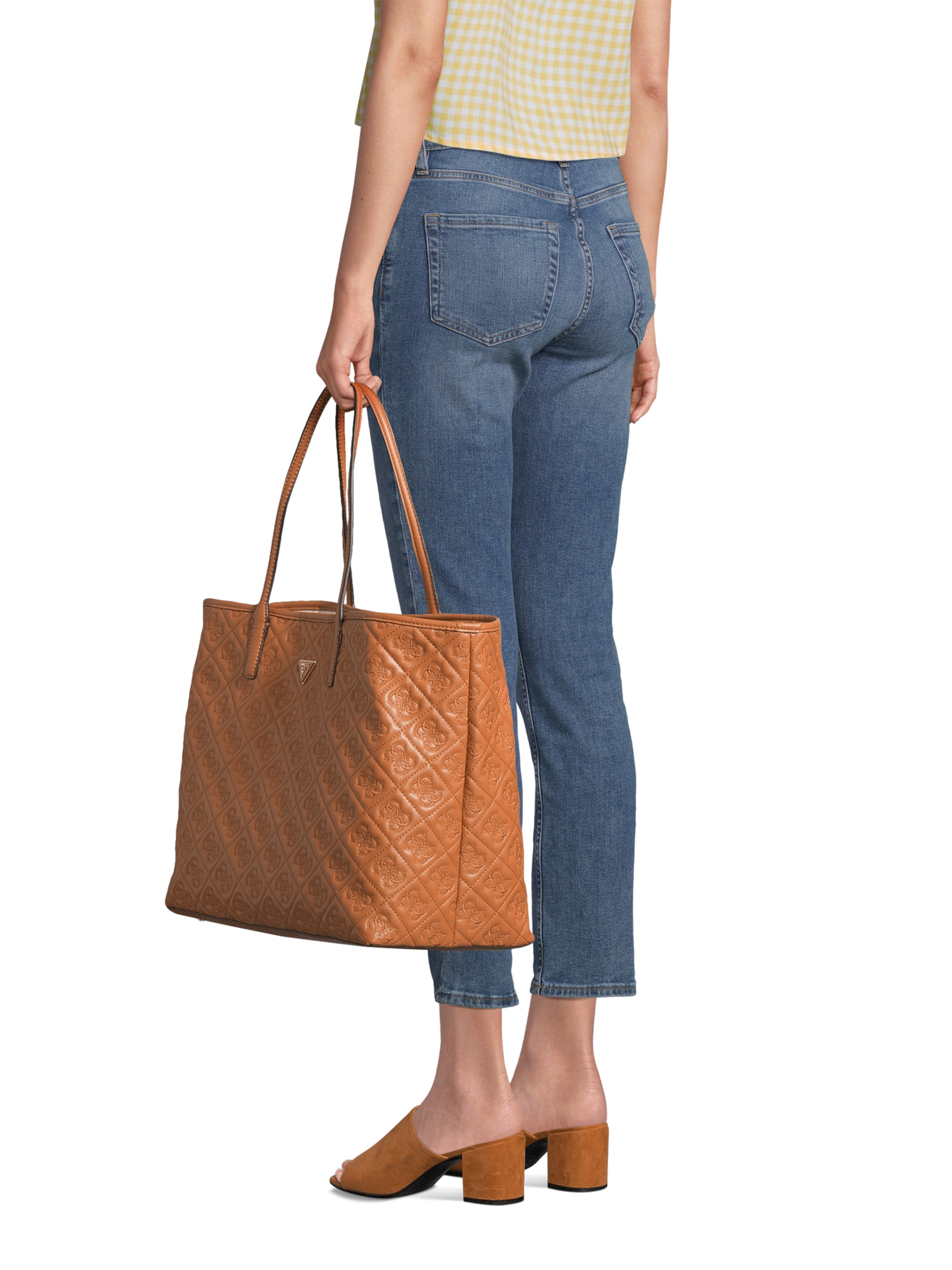 GUESS Шоппер 'ADELASIA LARGE 2 IN 1 TOTE' в Коричневый: спереди