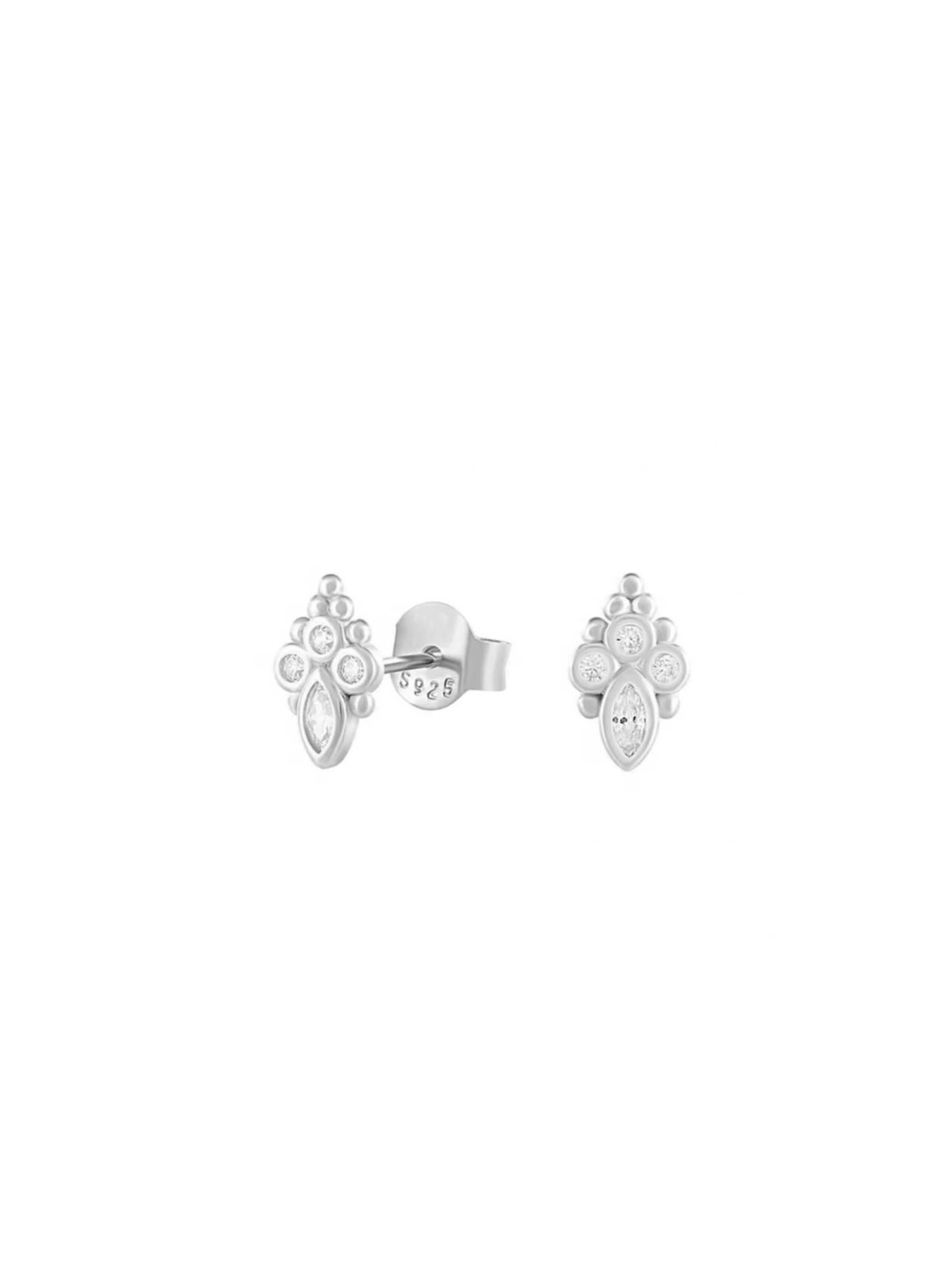 Cala Rose Oorbellen 'ALIX' in Zilver: voorkant