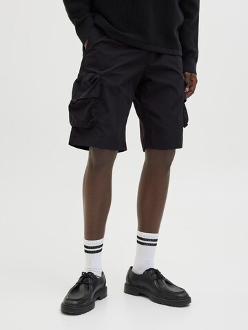 JACK & JONES Loosefit Cargohose in Schwarz: Vorderseite
