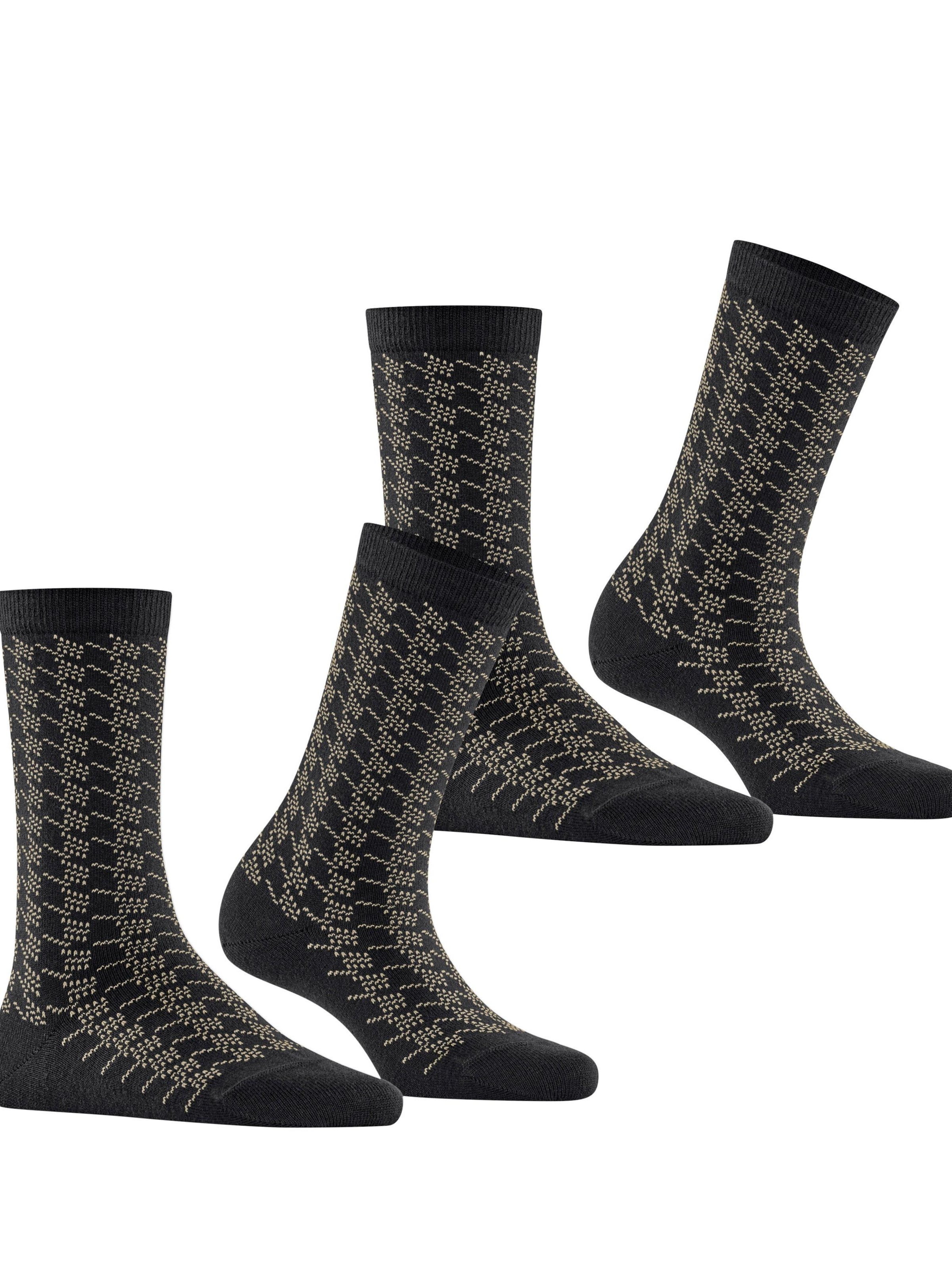 ESPRIT Socken 'Pepita Pattern 2-Pack'‌‌‌ in Schwarz