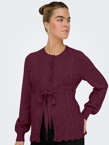 Only Maternity Knit cardigan 'OLMKALLU' in Red: front