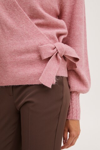 ICHI Knit Cardigan 'OLENE' in Pink