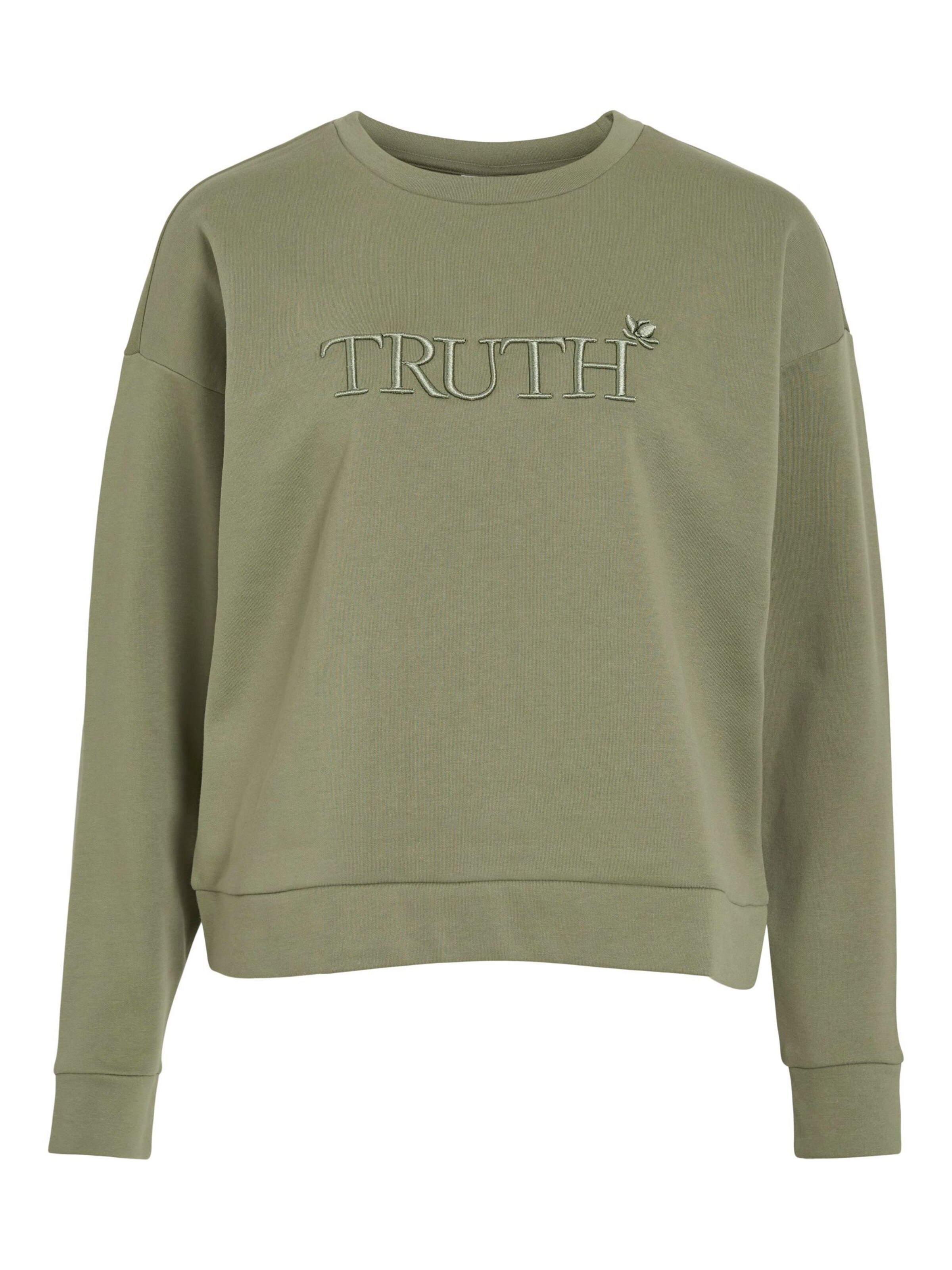 VILA Sweatshirt 'VIElsk' i grøn: forside