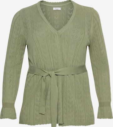 SHEEGO Knit Cardigan in Green: front