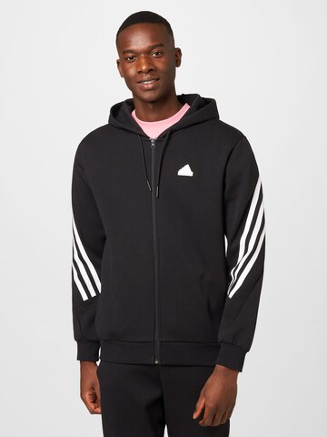 ADIDAS SPORTSWEAR Sports sweat jacket 'Future Icons 3-Stripes ' in Black: front