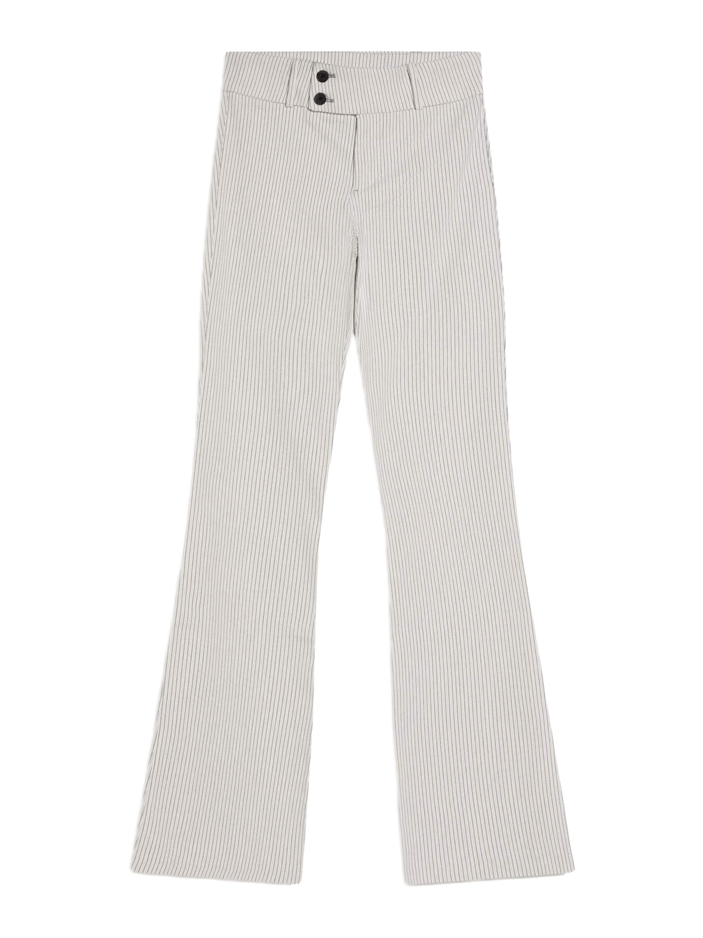 BershkaFlared/zvonoliki kroj Hlače - bijela boja: prednji dio