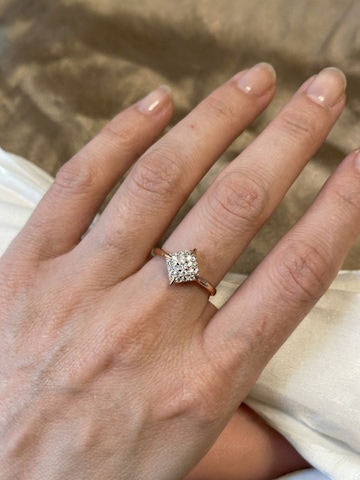 La Moda Me Ring 'Lumina - Rose Gold Plated Cushion Pavé' in Gold