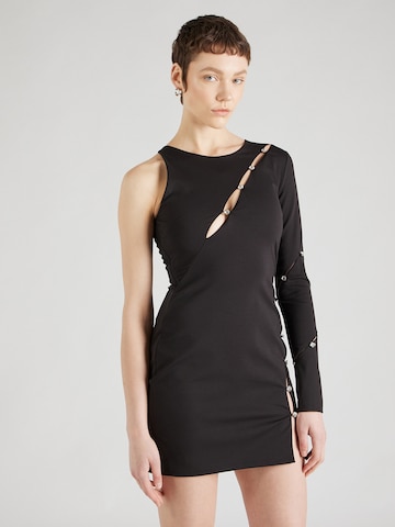 Chiara Ferragni Φόρεμα 'VESTITI' σε μαύρο: μπροστά