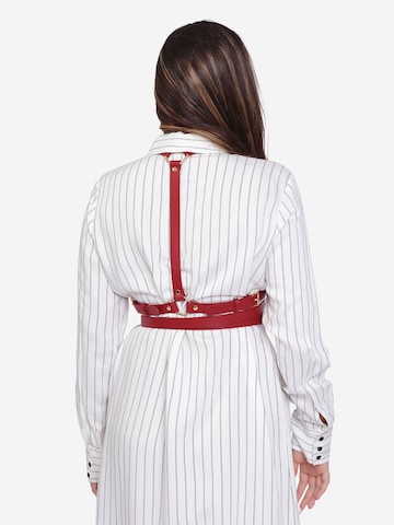 Haute Cuir Riem 'Double Belt Harness' in Rood