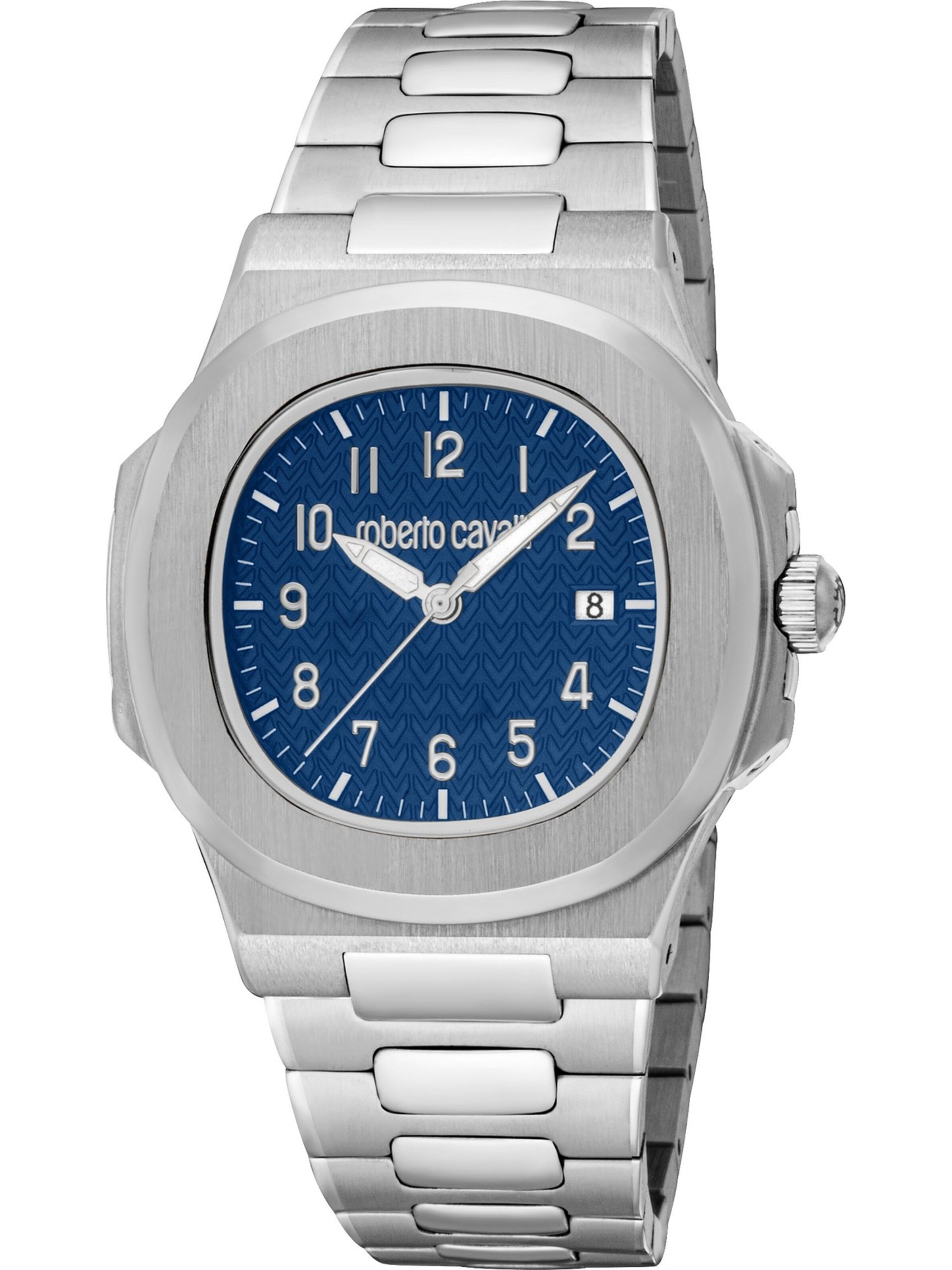 Just Cavalli Analoguhr in Blau: Vorderseite