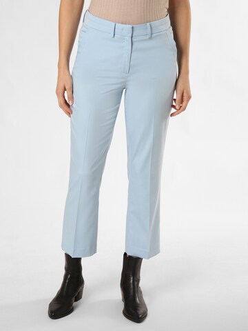 MORE & MORE Boot cut Pleated Pants in Blue: front