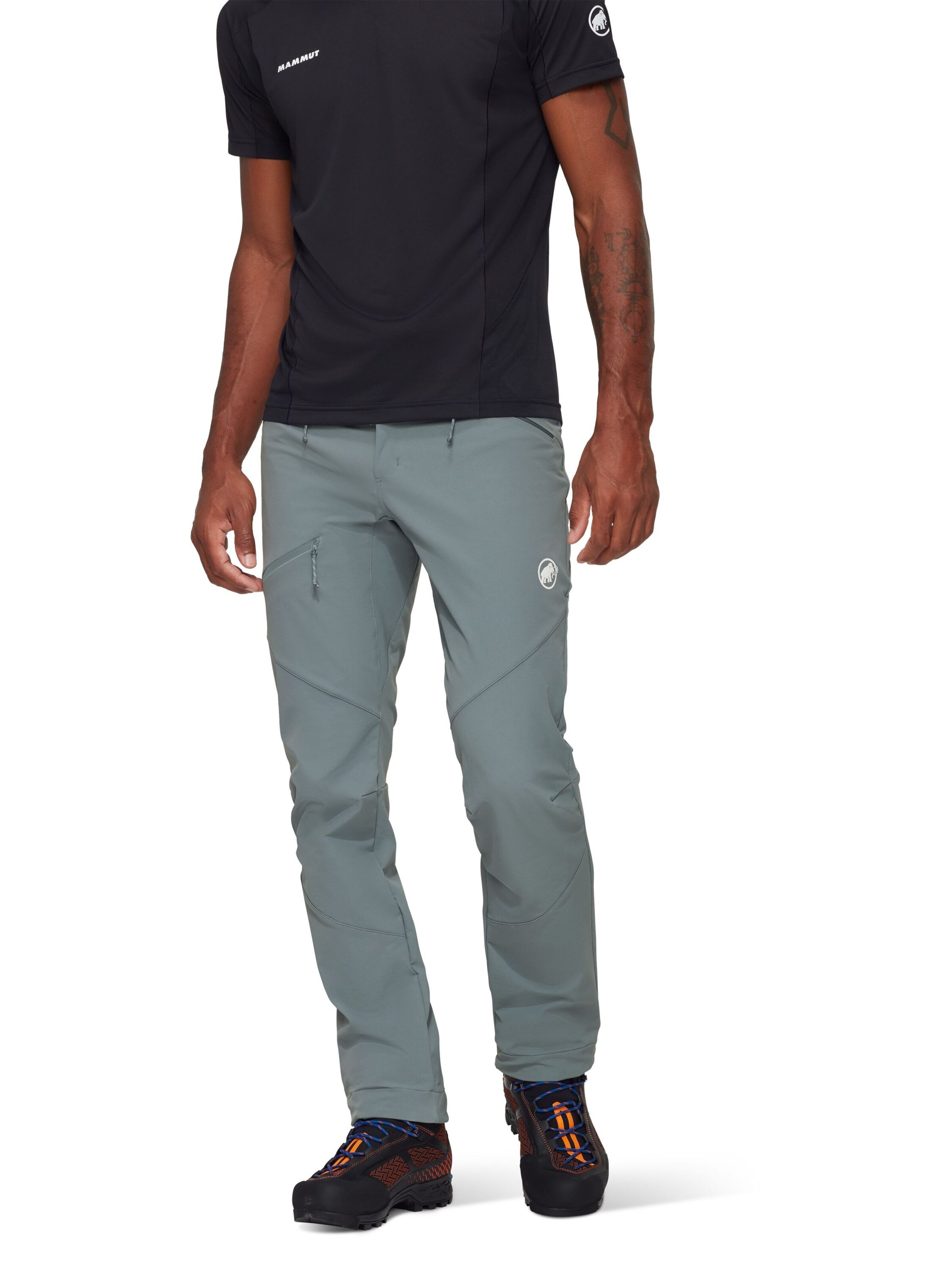 MAMMUT Slim fit Outdoor Pants in Grey: front