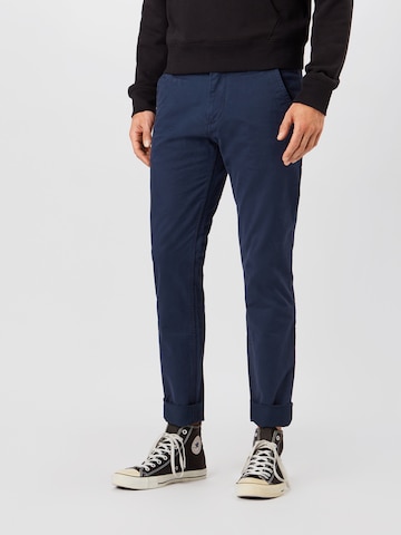 Coupe slim Pantalon chino 'Scanton' Tommy Jeans en bleu : devant