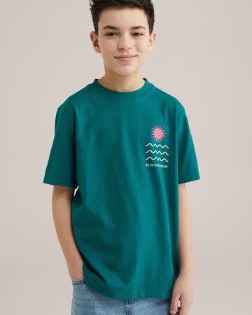 WE Fashion Тениска в зелено: отпред