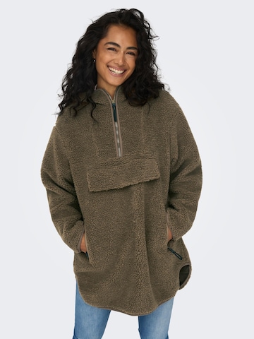 ONLY Fleece jas 'TOVA' in Bruin