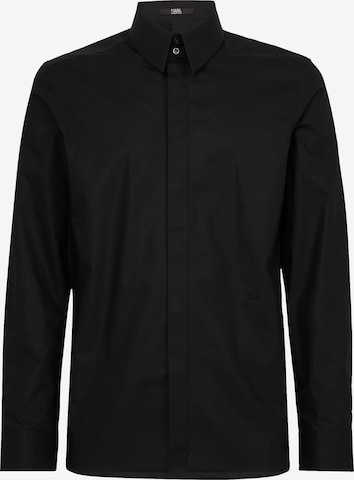 Karl Lagerfeld Regular fit Overhemd 'Classic Poplin' in Zwart: voorkant