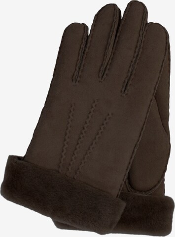 KESSLER Full Finger Gloves in Brown: front
