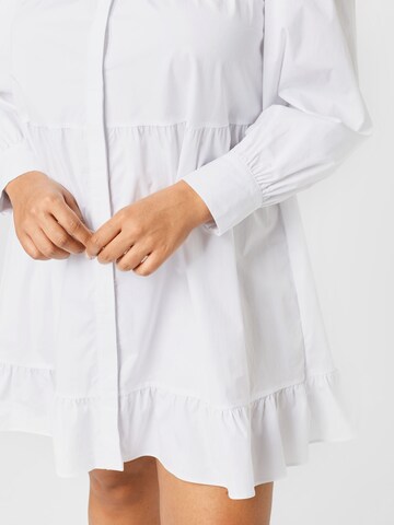 GLAMOROUS CURVE Košilové šaty – bílá