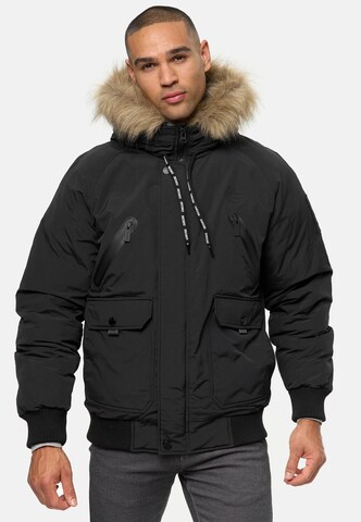 INDICODE JEANS Winter jacket ' Zakai ' in Black: front
