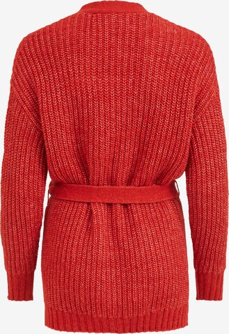 VILA Knit Cardigan 'FELO' in Red