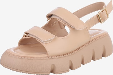 Ital-Design Sandalette in Beige: Vorderseite
