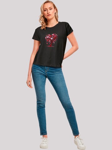T-shirt 'Herz Baum Aquarell Druck' F4NT4STIC en noir