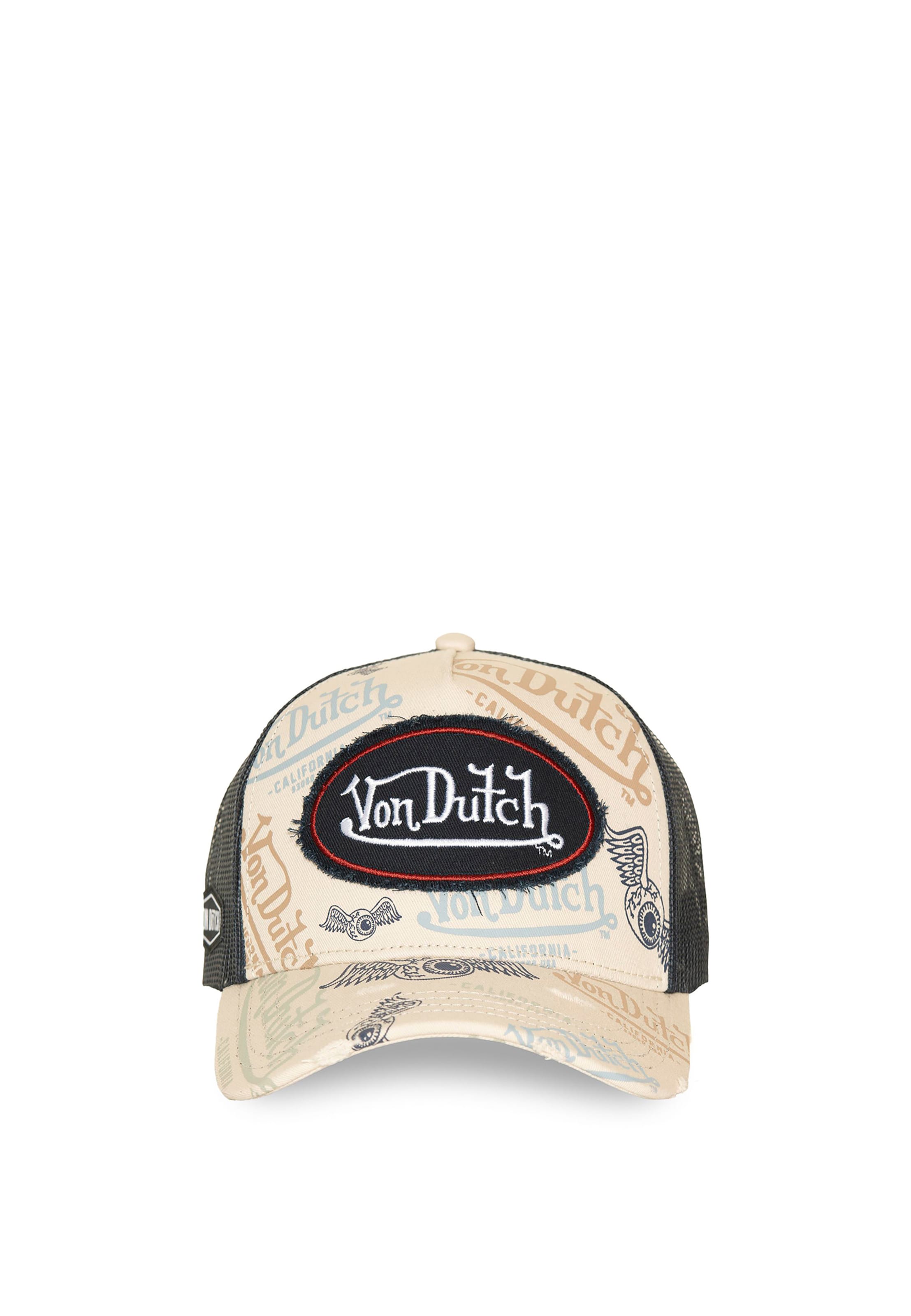 Cappello da baseball di Von Dutch in beige: frontale