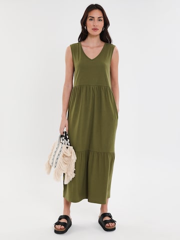 Threadbare Καλοκαιρινό φόρεμα 'Byers Tiered' σε πράσινο: μπροστά