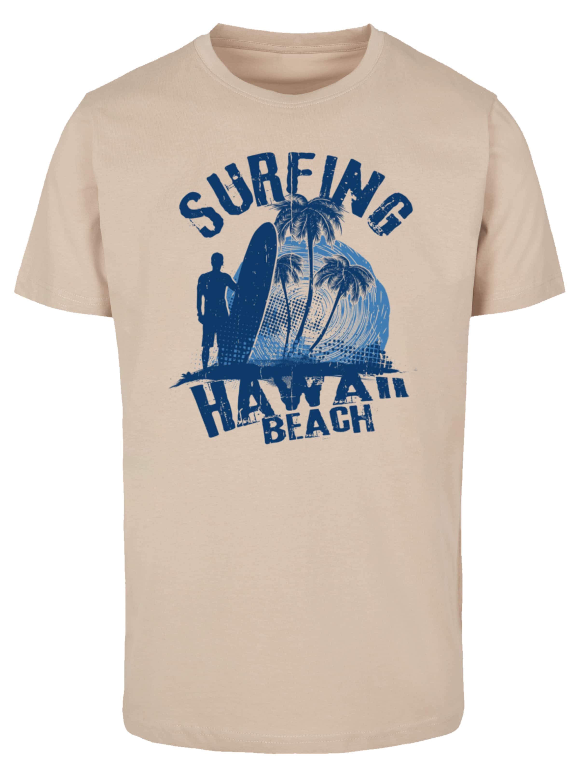 T-Shirt 'Hawaii Surf Beach Summer' F4NT4STIC en beige : devant