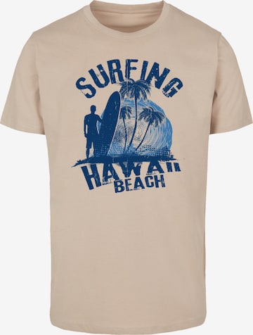 T-Shirt 'Hawaii Surf Beach Summer' F4NT4STIC en beige : devant